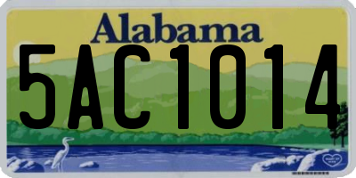 AL license plate 5AC1014