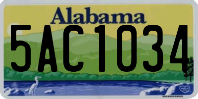 AL license plate 5AC1034