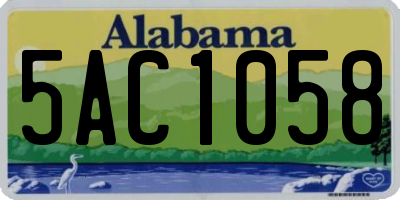 AL license plate 5AC1058