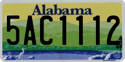 AL license plate 5AC1112