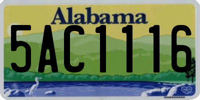AL license plate 5AC1116