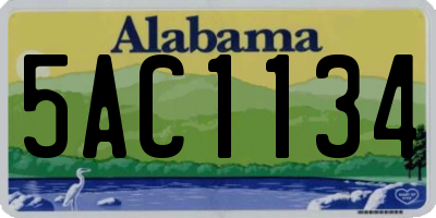 AL license plate 5AC1134