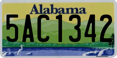 AL license plate 5AC1342