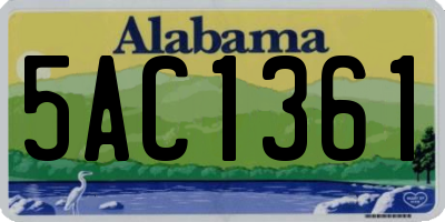 AL license plate 5AC1361