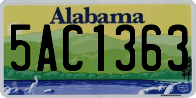 AL license plate 5AC1363