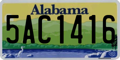 AL license plate 5AC1416