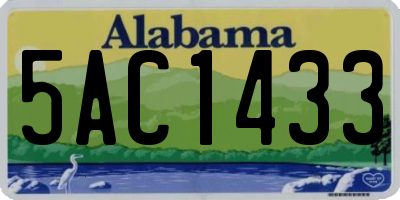 AL license plate 5AC1433