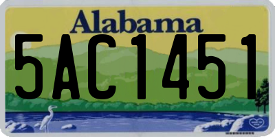 AL license plate 5AC1451