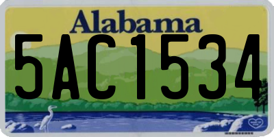 AL license plate 5AC1534