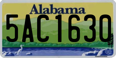 AL license plate 5AC1630