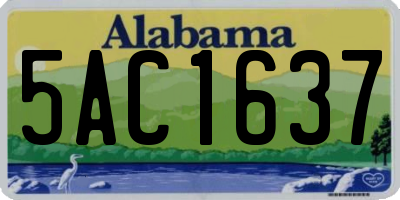 AL license plate 5AC1637