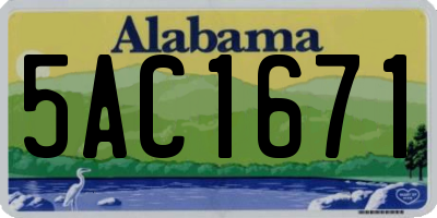 AL license plate 5AC1671