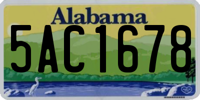 AL license plate 5AC1678
