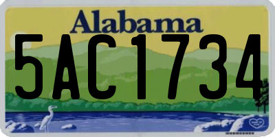 AL license plate 5AC1734