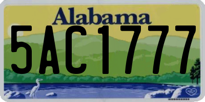AL license plate 5AC1777