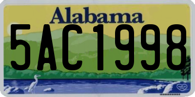 AL license plate 5AC1998