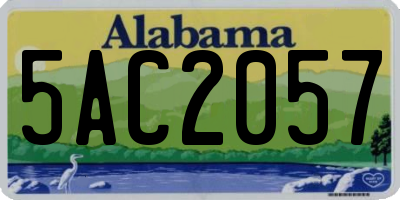 AL license plate 5AC2057