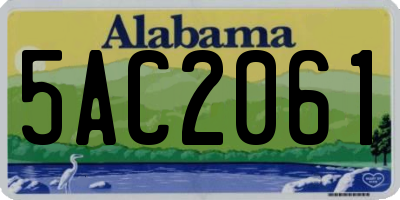 AL license plate 5AC2061