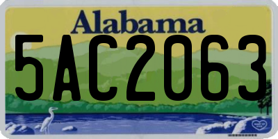 AL license plate 5AC2063