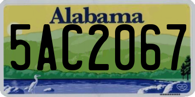 AL license plate 5AC2067