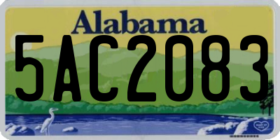 AL license plate 5AC2083