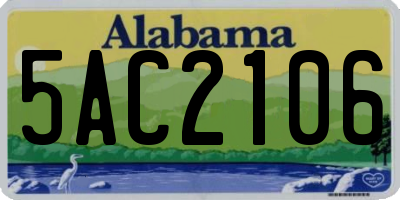 AL license plate 5AC2106
