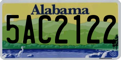 AL license plate 5AC2122