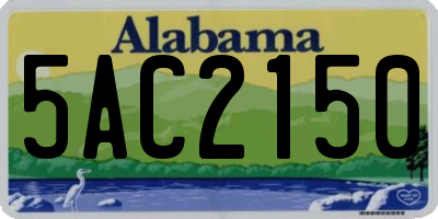 AL license plate 5AC2150