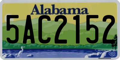 AL license plate 5AC2152