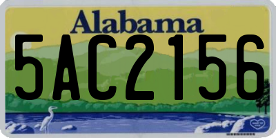 AL license plate 5AC2156