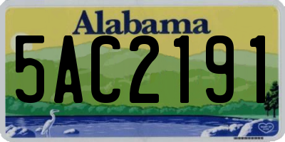 AL license plate 5AC2191