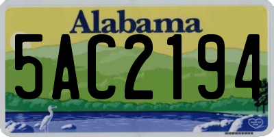 AL license plate 5AC2194