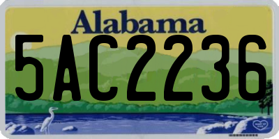 AL license plate 5AC2236