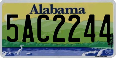 AL license plate 5AC2244