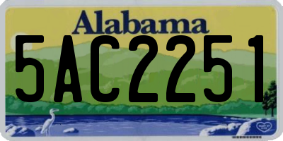 AL license plate 5AC2251