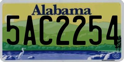 AL license plate 5AC2254