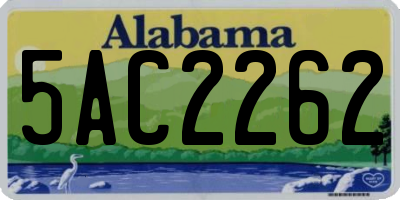 AL license plate 5AC2262