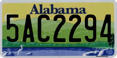 AL license plate 5AC2294