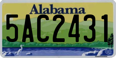 AL license plate 5AC2431