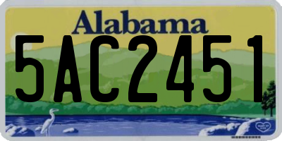 AL license plate 5AC2451