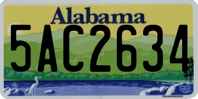 AL license plate 5AC2634