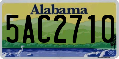 AL license plate 5AC2710