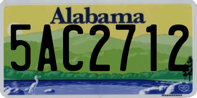 AL license plate 5AC2712