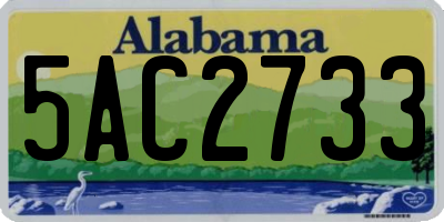 AL license plate 5AC2733