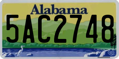 AL license plate 5AC2748