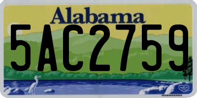 AL license plate 5AC2759
