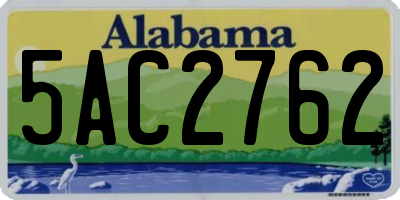 AL license plate 5AC2762