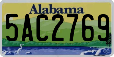 AL license plate 5AC2769