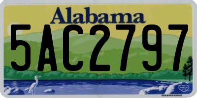 AL license plate 5AC2797