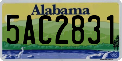 AL license plate 5AC2831